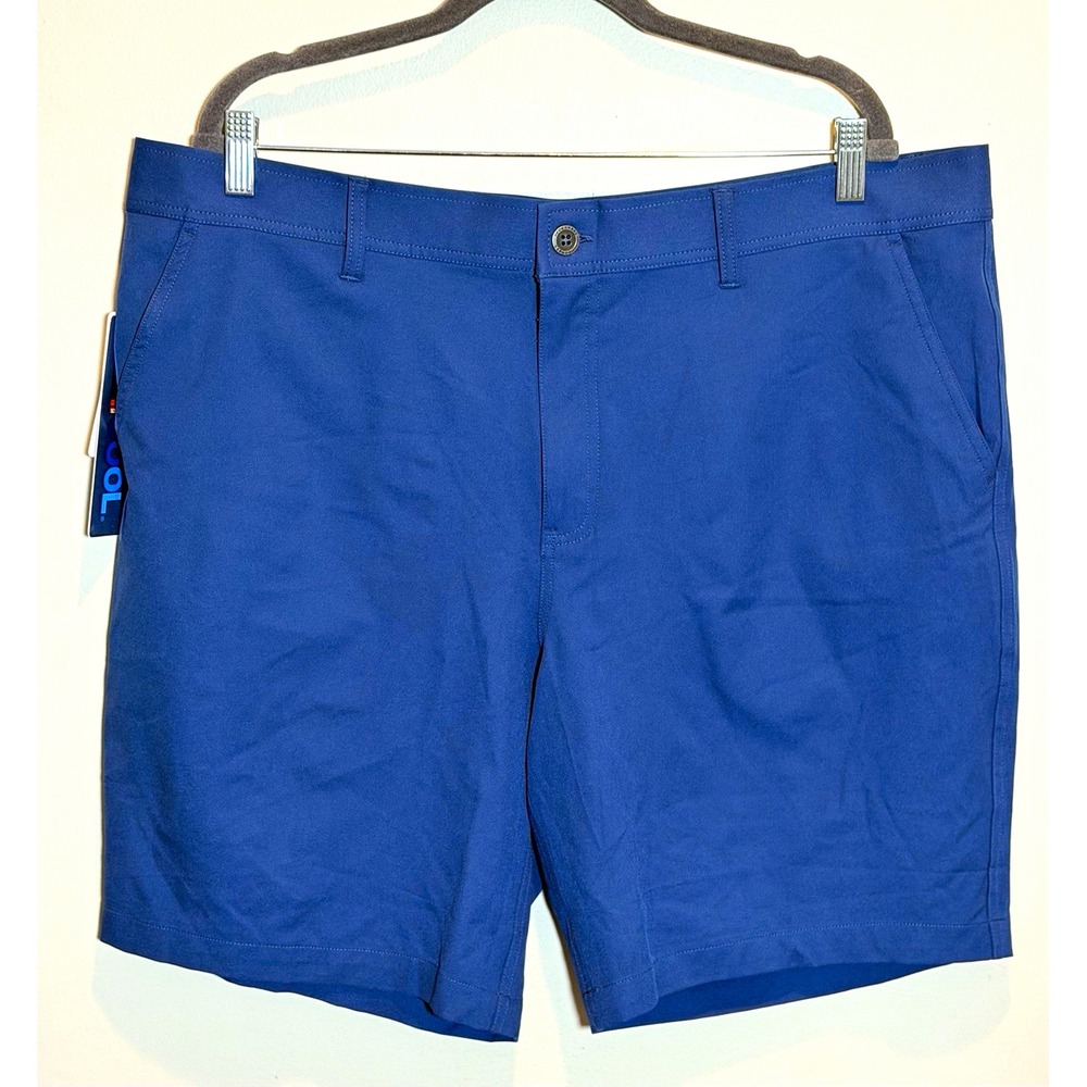 32 Degrees Heat Cool Stretch Performance Shorts Washed Blue Flat Front Size 40